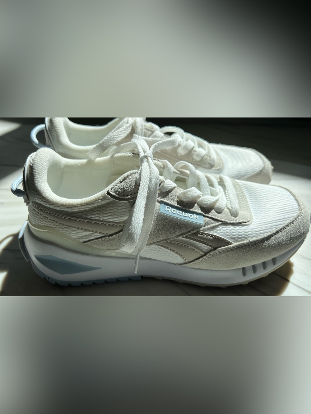 Reebok Women's White and Light Gray Retro Runner Sneakers